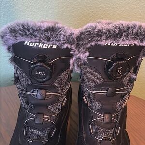 Korkers Women's Winter Snow Boots - Black and Gray size 8
